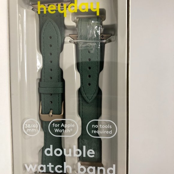 heyday Apple Watch Double Wrap Band 38/40 mm Green Suede - NEW - Picture 2 of 3
